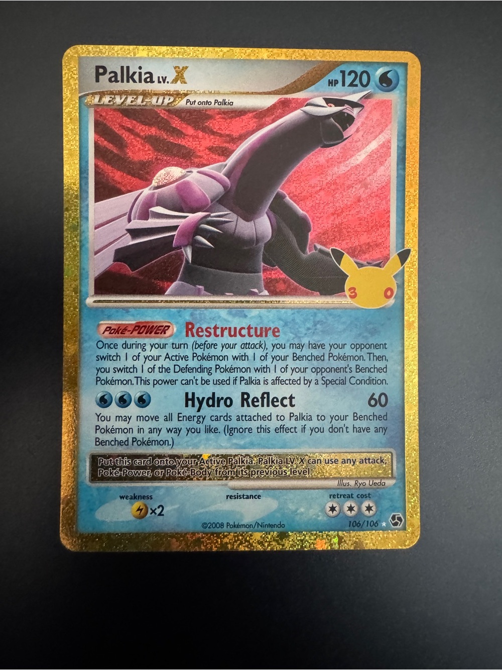 Pokemon Palkia LV.X 106/106 Holo Rare Card